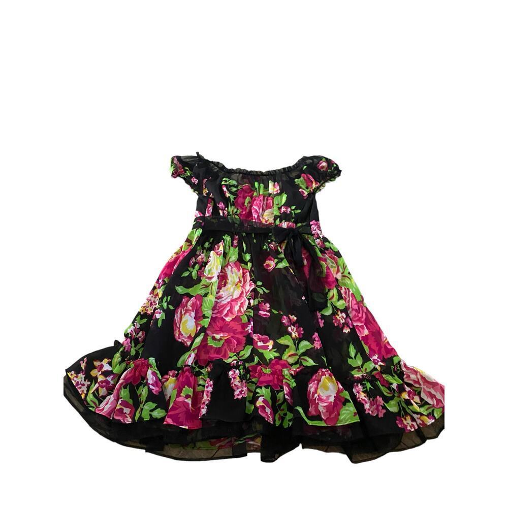 Betsey Johnson Women's Black Pink Floral Print Mesh lingerie 2000s Size Medium